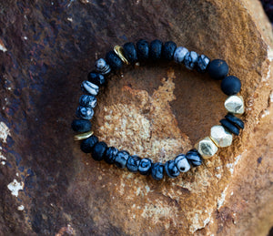 Creative Endurance Bracelet with Picasso Marble, Agate and Lava Diffuser Stone *Jewels of the NIle* (unisex) CREAT-AU1