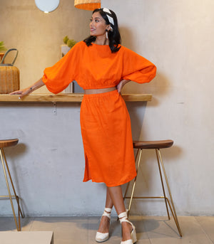 Florence Fling Teresa Crop Top and Skirt Set (Orange)