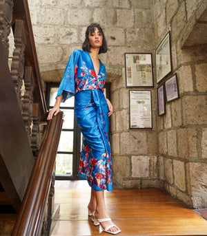 Marana Tha Renata Kimono Midi Dress (Azure)