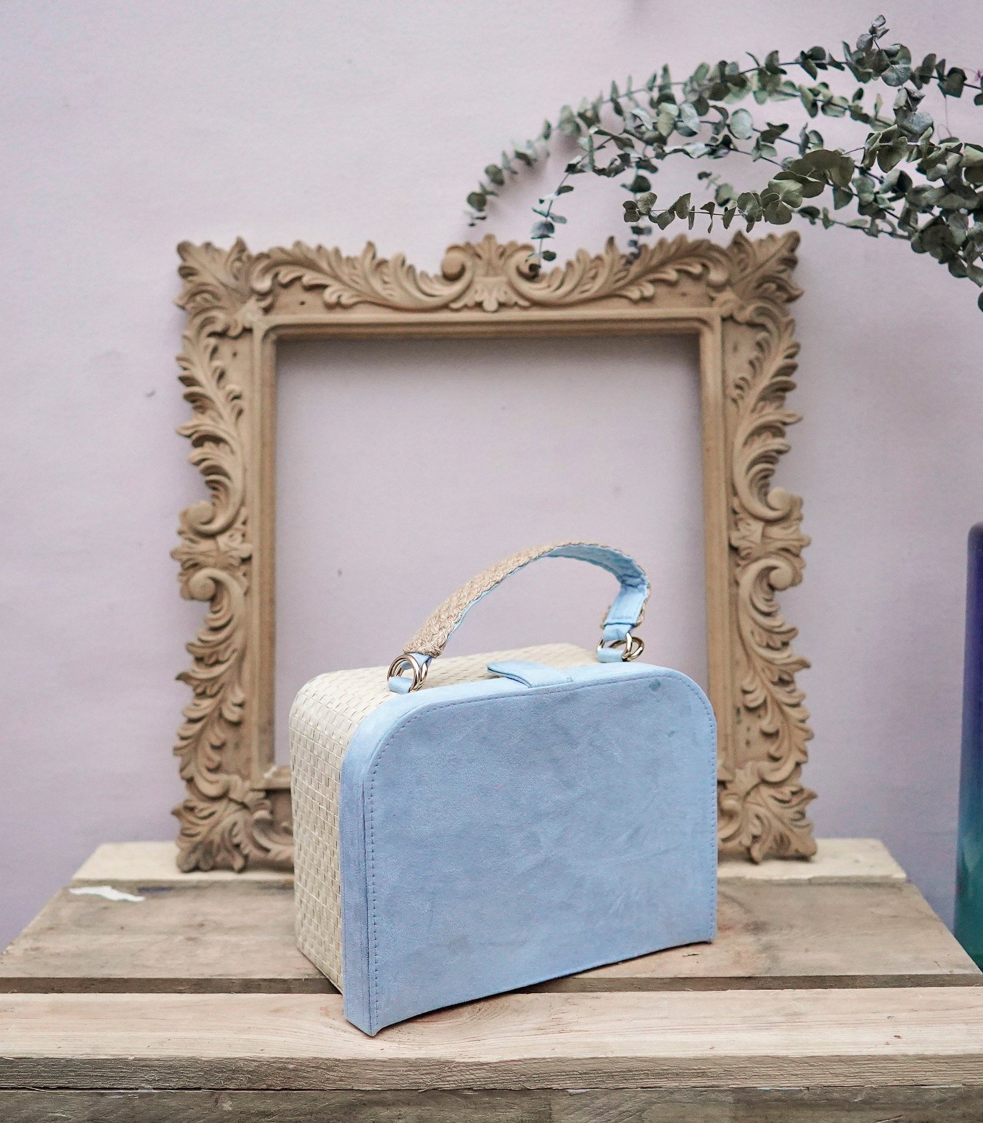 Maria Buri and Velvet Box Bag - Sky Blue