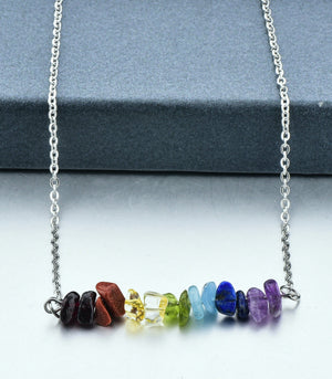 The Crystal Shop - Soul Stone Energy Bar Necklace - 7 Chakra (2 Sizes)