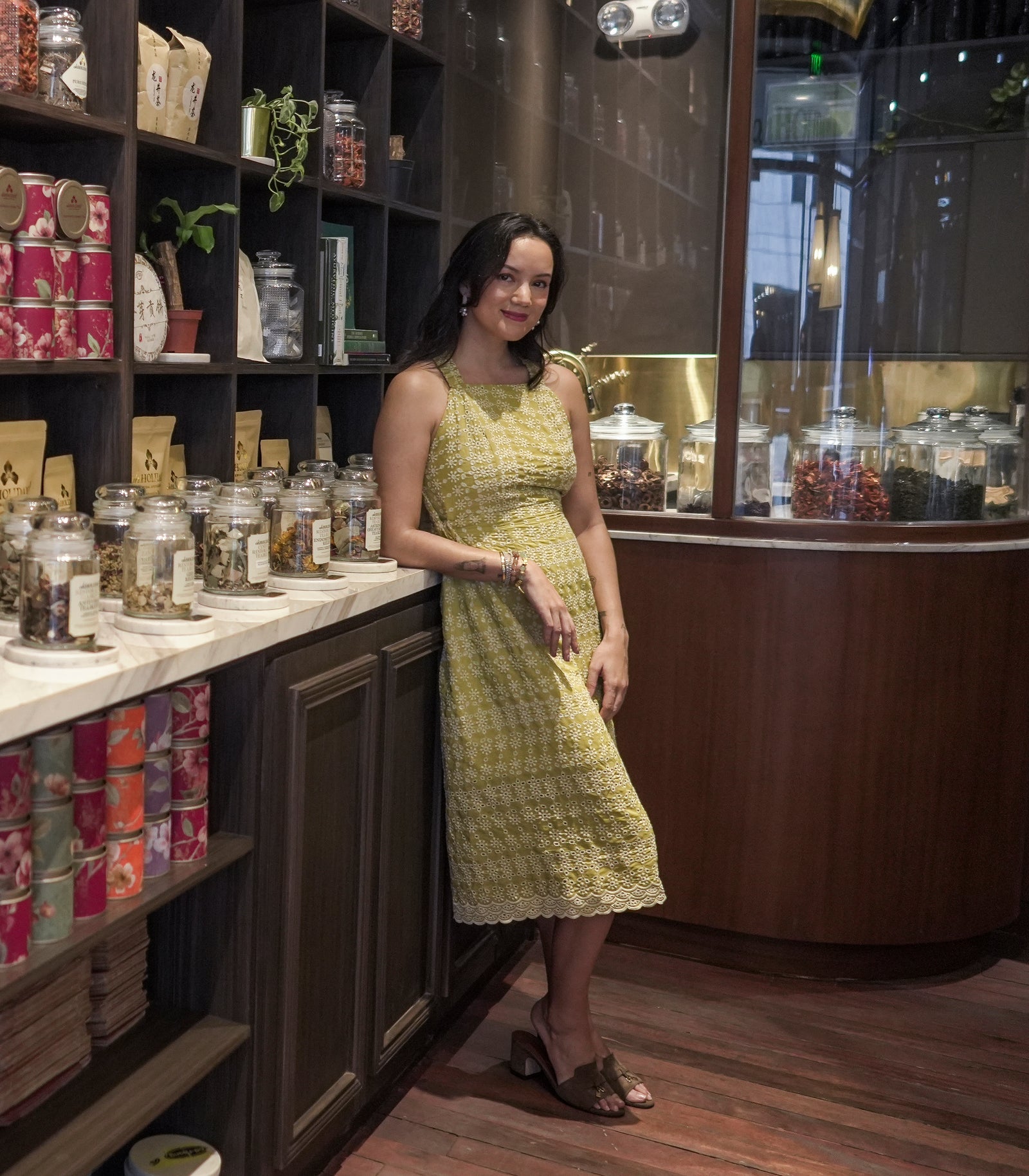 Casita Carramar  Cross Back Midi Dress  (Mustard)