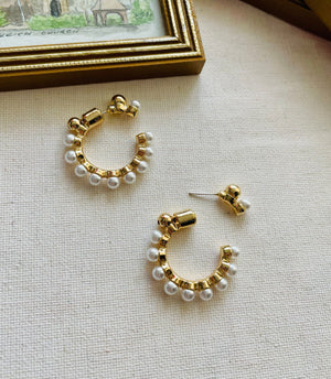 Anya 2-Way Pearl Hoop Earrings