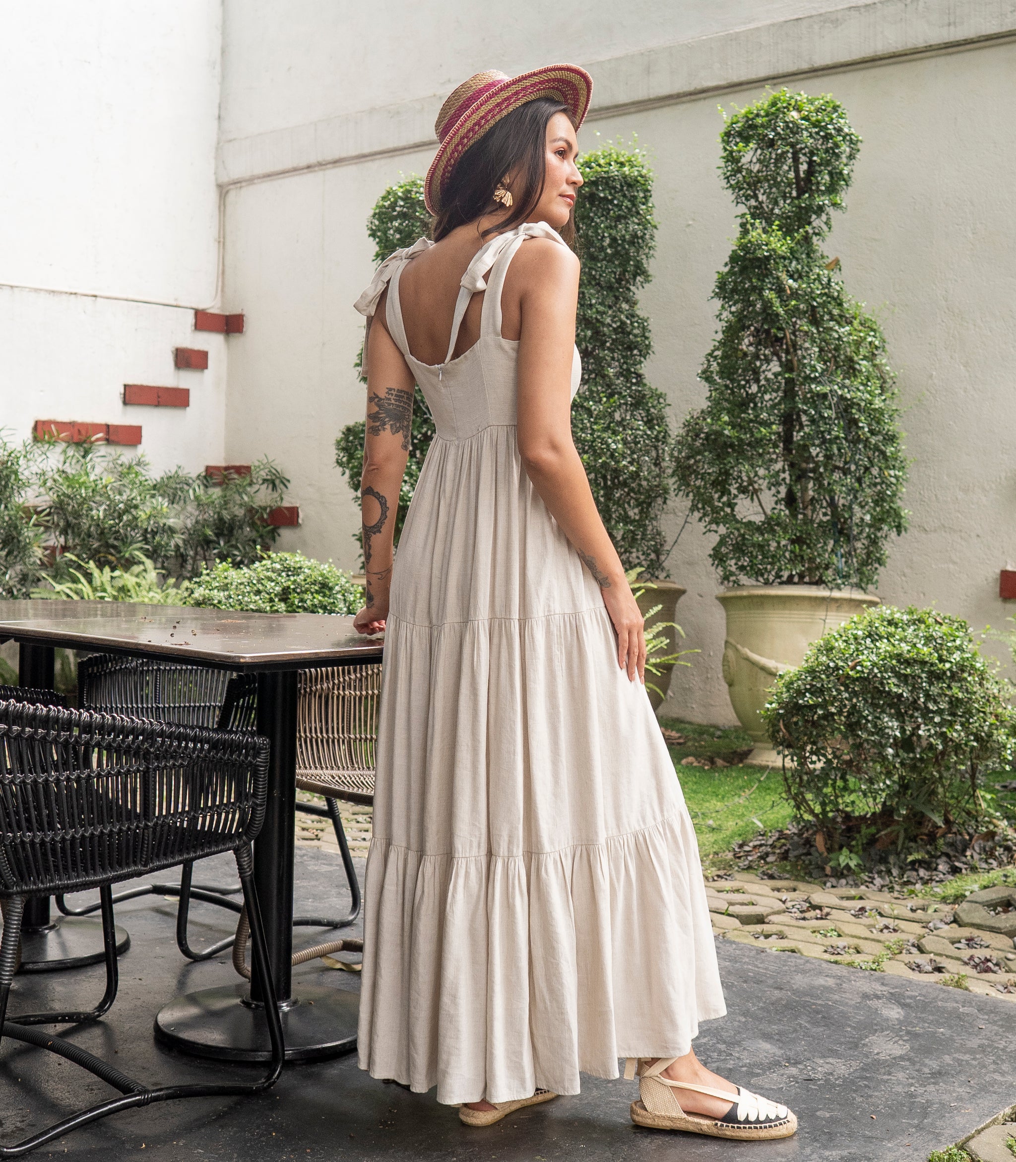 maxi dress with ribbon straps Flowy Floral Maxi Dress with Ribbon Strap The Society Marketplace