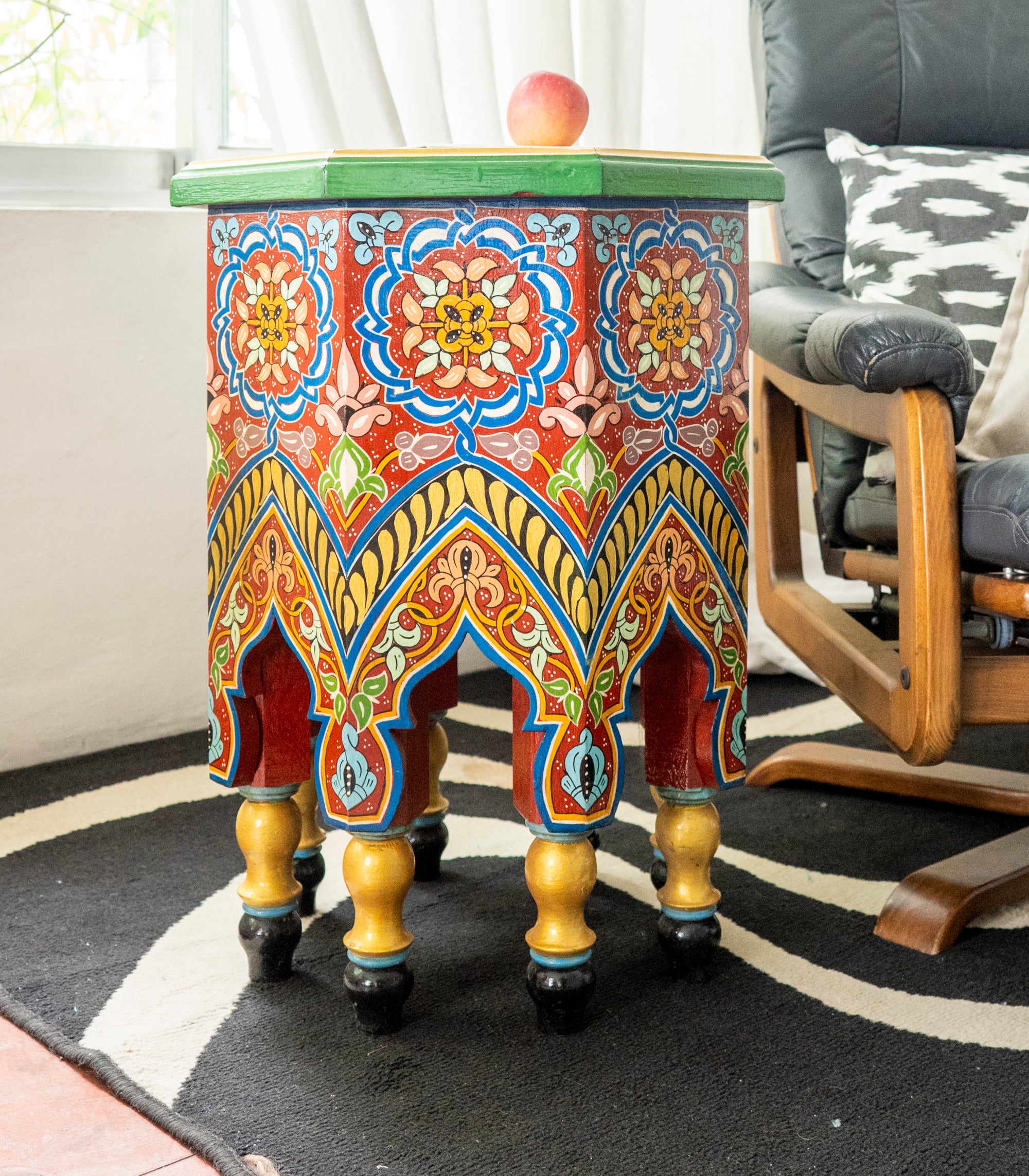 Tazoukt    Tbeela Table     Red with Pattern