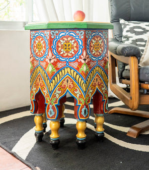 Tazoukt    Tbeela Table     Red with Pattern