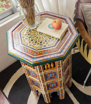 Tazoukt    Tbeela Table     Red with Pattern XL