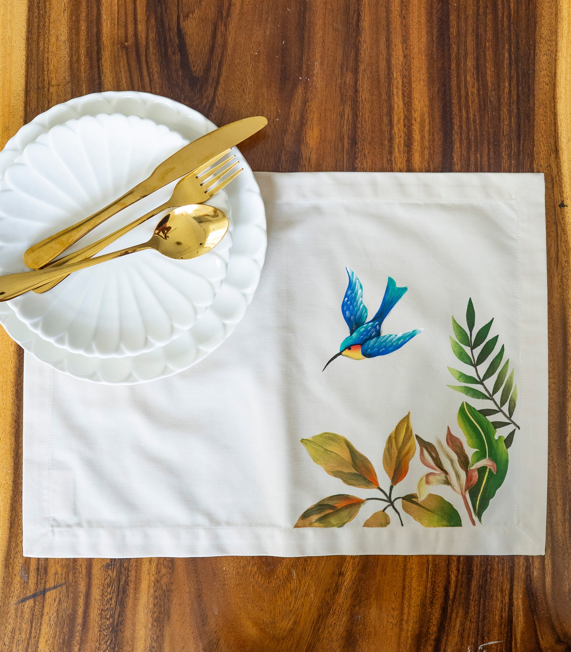 Flower with Birds Placemats ( Set of 4)
