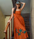 Tarapaca Embroidered Linen Dress  (Rust)