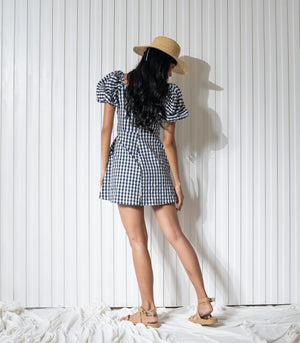 Piset Dress Navy Check