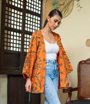 Suzani Jacket  (Orange / Olive )