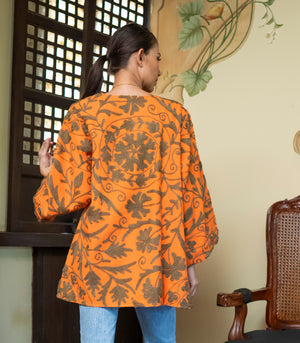 Suzani Jacket  (Orange / Olive )
