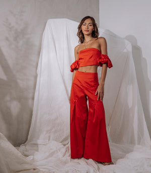 Veymandoo Off-the-Shoulder Top and Pants Set