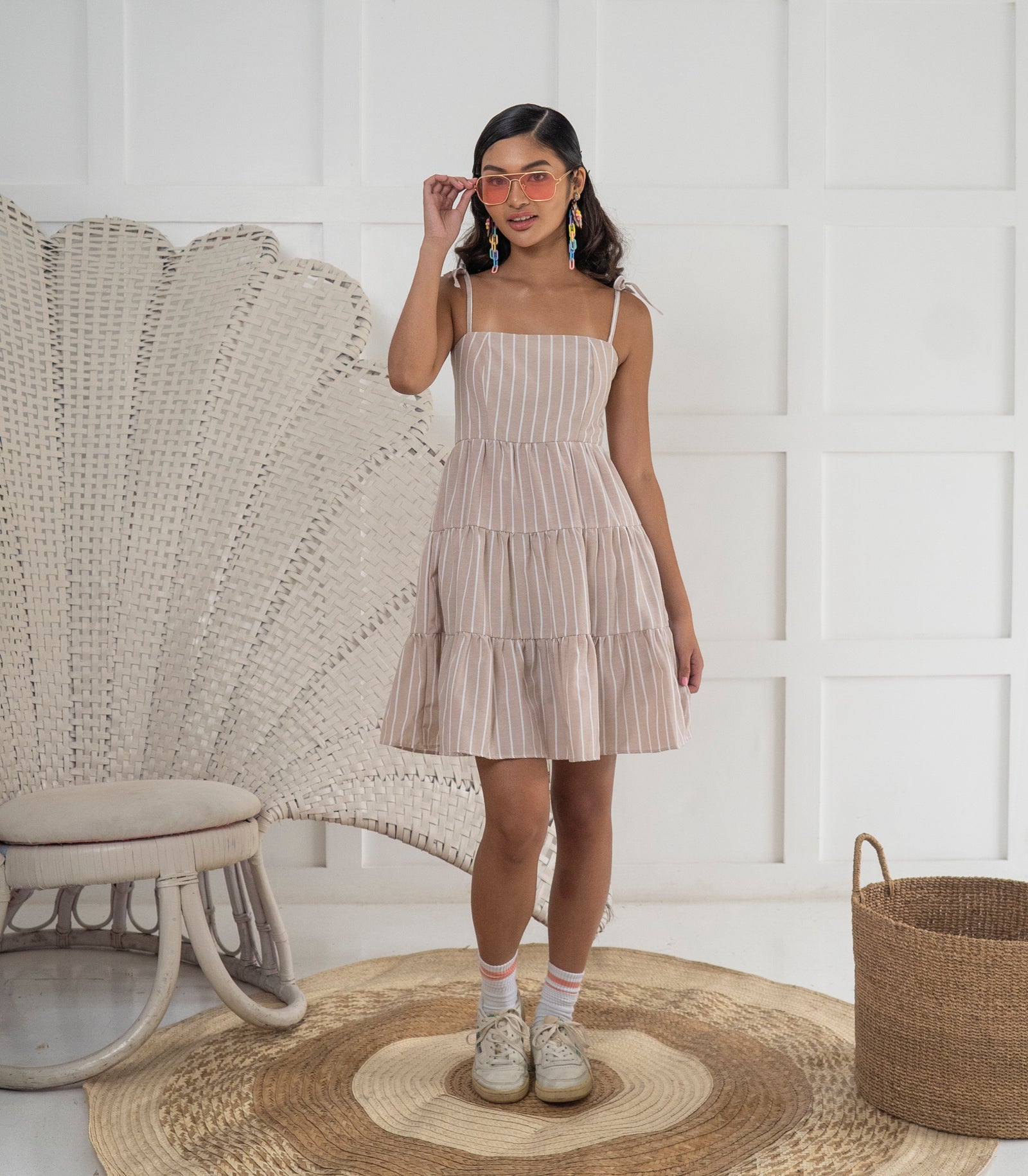 Casita Venlo Tie Strap Tiered Dress