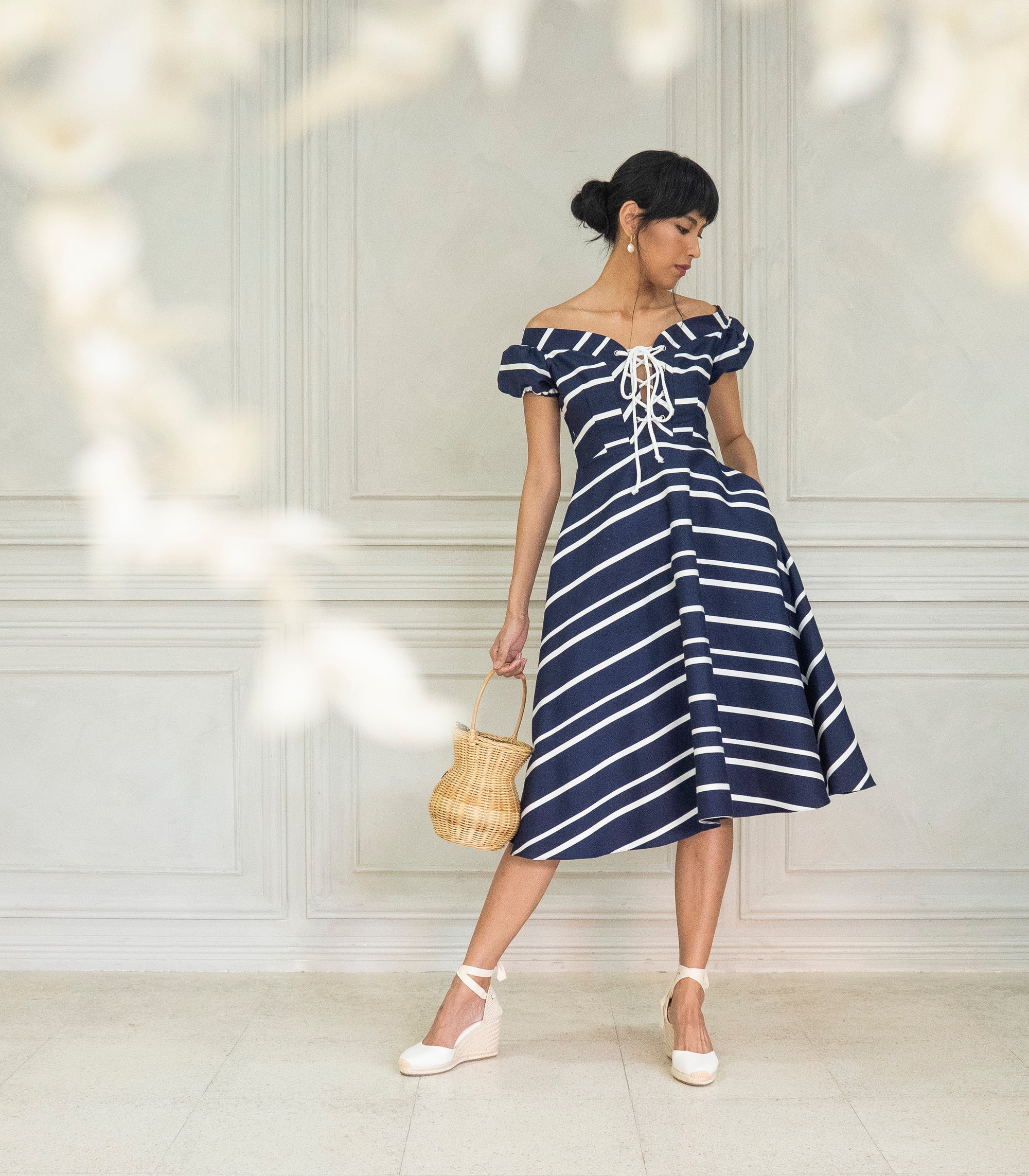 Marana Tha Verona Sweetheart Dress (Navy Stripes)