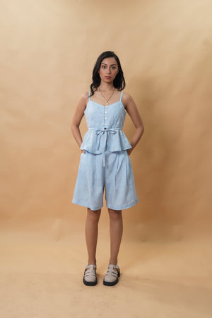 Casita Rey Top & Shorts Set (Powder Blue)