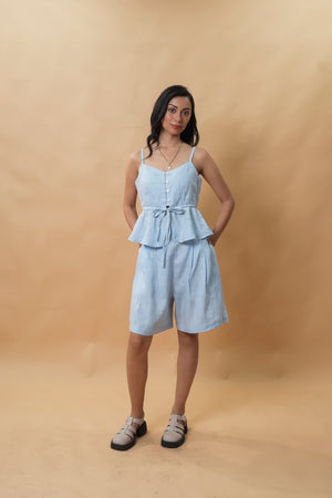 Casita Rey Top & Shorts Set (Powder Blue)