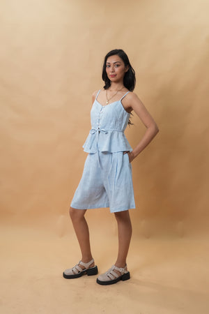 Casita Rey Top & Shorts Set (Powder Blue)