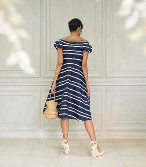 Marana Tha Verona Sweetheart Dress (Navy Stripes)