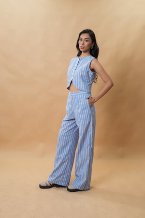 Casita Maisha Top & Pants Set (Blue Stripes)