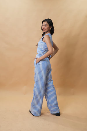 Casita Maisha Top & Pants Set (Blue Stripes)