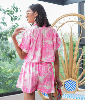 Marana Tha Salerno Boxy Top and Shorts Set (Hot Pink)