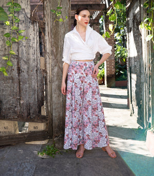 Milda Wide-Leg Pants (Pink Floral)