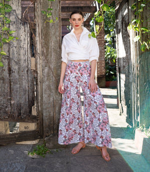 Milda Wide-Leg Pants (Pink Floral)