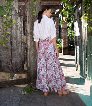 Milda Wide-Leg Pants (Pink Floral)