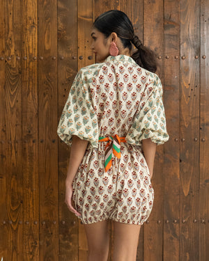 Max Playsuit (Beige/Green) SMRA-MX-BG-001