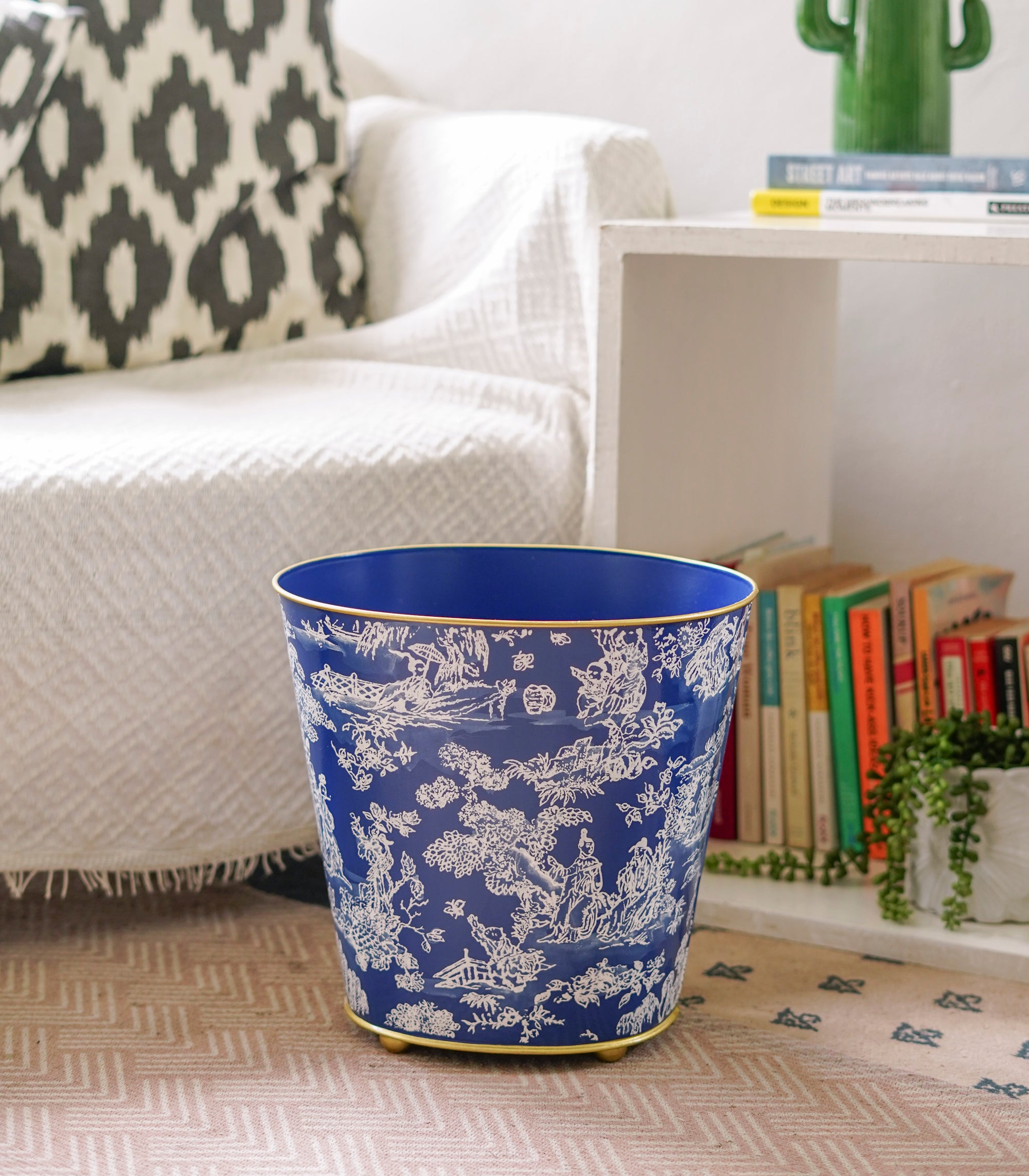 Cesto Blue Chinoserie Trash Bin