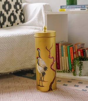 Ehun Bathroom Tissue Holder - Crane on Gold