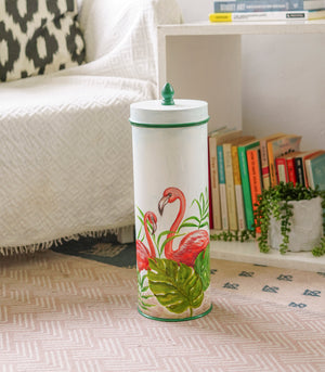 Ehun Bathroom Tissue Holder - Pink Flamingo