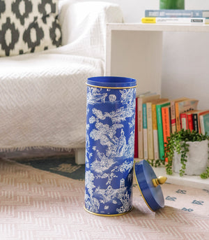 Ehun Bathroom Tissue Holder -Blue Chinoserie
