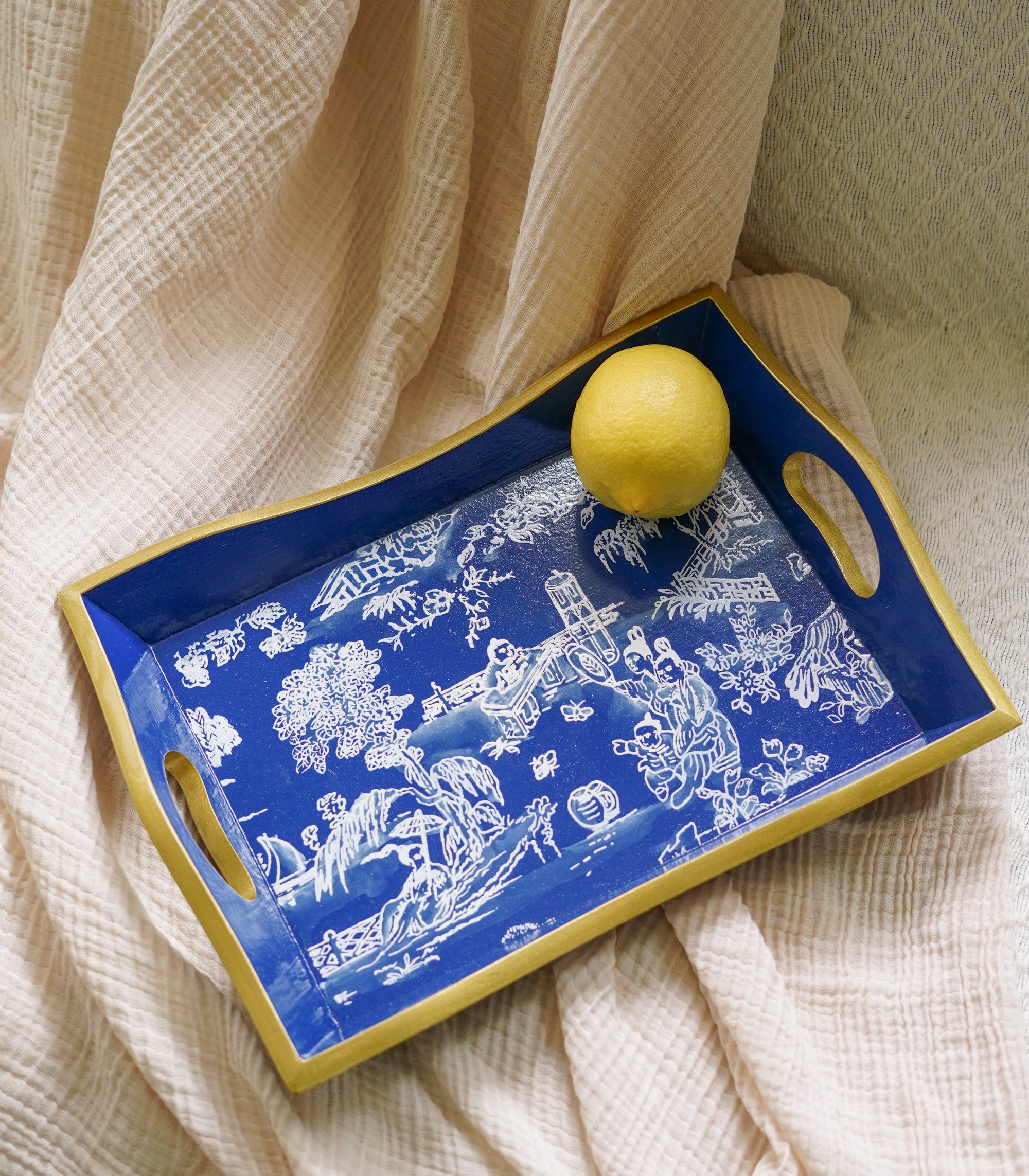 Bandeja Catch All Tray  Blue Chinoserie