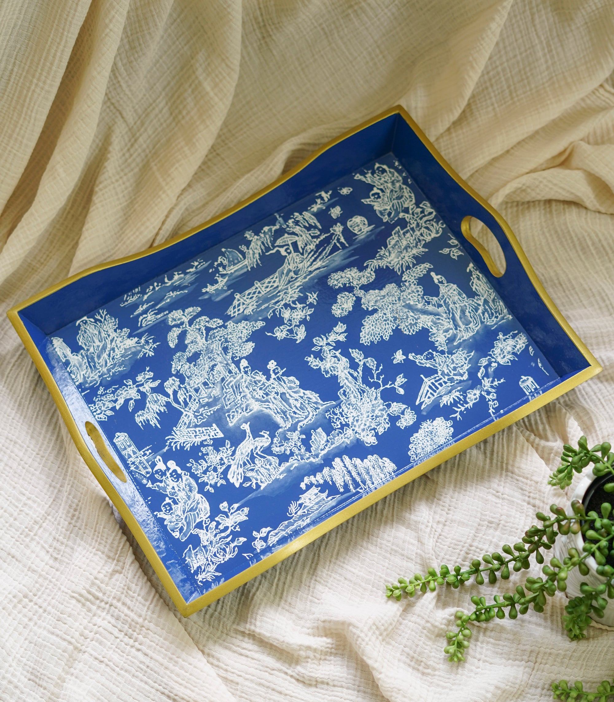 Bandeja Blue Chinoserie Serving Tray