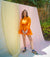 Paloha Fluted Mini Dress (Tangerine)