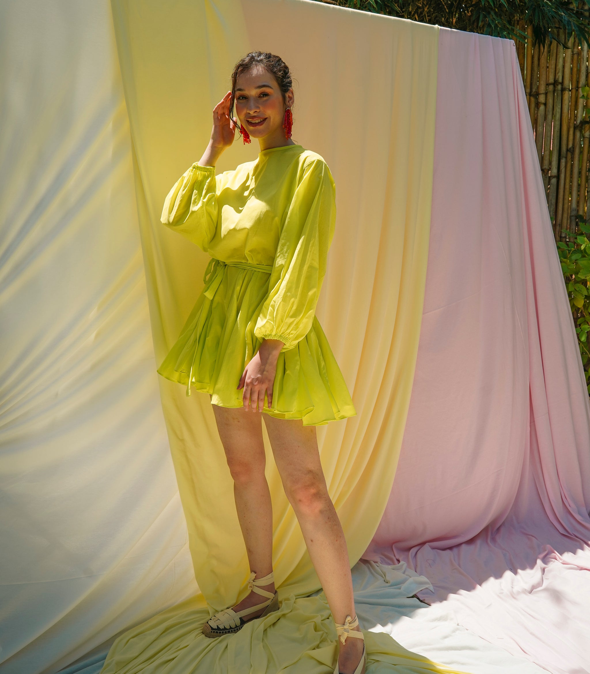 Paloha Fluted Mini Dress (Lime) - Seek The Uniq Paloha Fluted Mini Dress (Lime) - Seek The Uniq