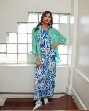 Casita Bree Maxi  Dress  (Blue Print)
