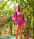 Talia Cutout Swimsuit with Detachable Sleeves (Fuchsia)