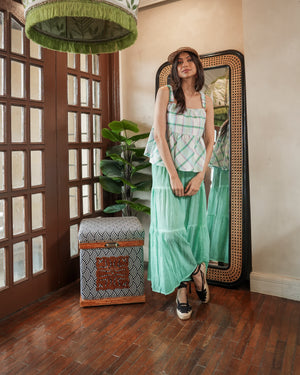 Casita Ivy Maxi  Skirt (Green Tie Dye)