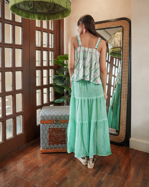 Casita Ivy Maxi  Skirt (Green Tie Dye)