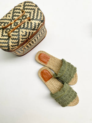 Sewn Sandals Fiesta Palm Green