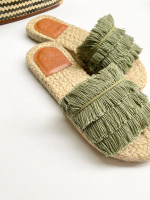 Sewn Sandals Fiesta Palm Green