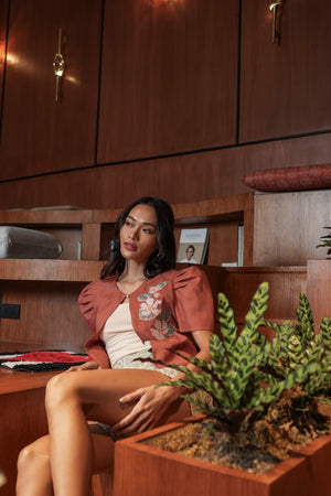 Rania Camisa Jacket - Katmon  (Rust)