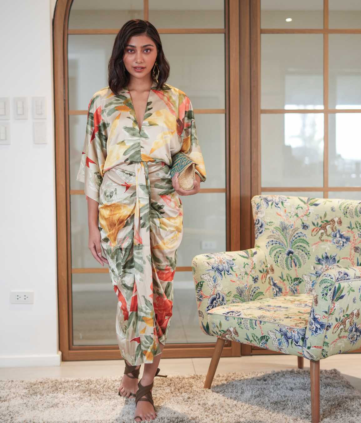 Marana Tha Renata Kimono Dress (Beige / Green)