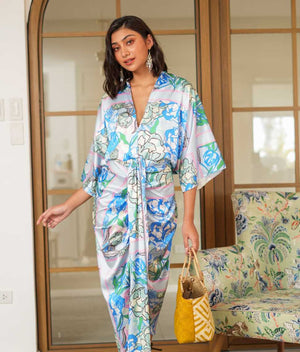 Marana Tha Renata Kimono Dress (Blue/Pink)