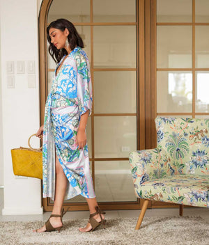 Marana Tha Renata Kimono Dress (Blue/Pink)