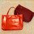 Carino Bag Iridiscent Red with Wine Red Pouch