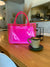 Carino Regular Neon Pink PVC Bag with White Pouch